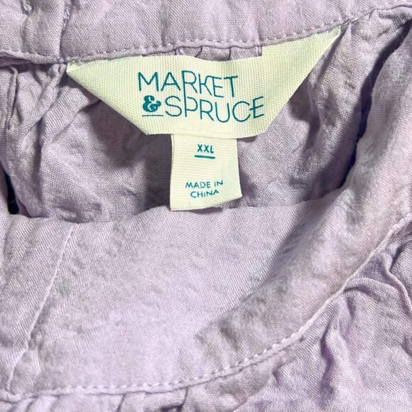 Market & Spruce Textured Smocked Peplum Tank – Light Lilac – XXL - Picture 4 of 4